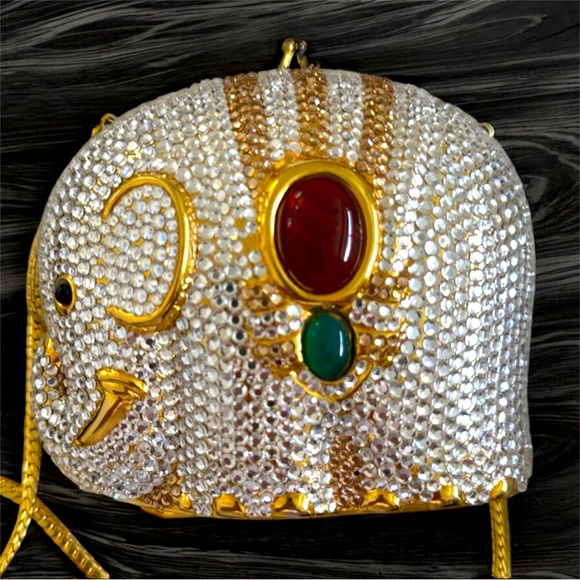 Vintage Handbags - ELEGANT ELEPHANT LUXURIOUS SWAROVSKI CRYSTALS NIGHT BAG